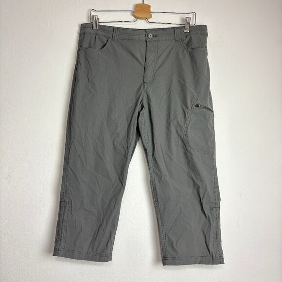 Eddie Bauer Capri Hiking Pants Women's 10 Gray Green Quick Dry Stretch Active - Picture 1 of 10